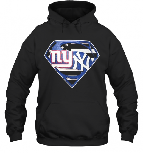 New York Giants Vs New York Yankees Diamond American Flag T-Shirt Unisex Hoodie