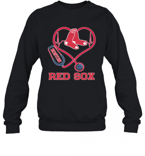 Nurse Boston Red Sox Baseball Stethoscope Heartbeat T-Shirt Unisex Sweatshirt