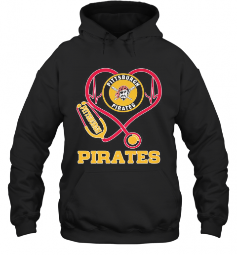 Nurse Pittsburgh Pirates Baseball Stethoscope Heartbeat T-Shirt Unisex Hoodie