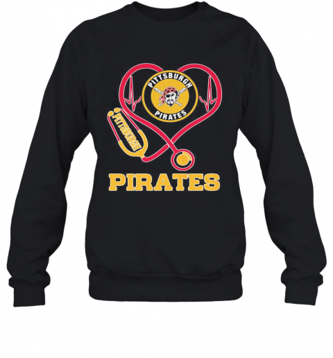 Nurse Pittsburgh Pirates Baseball Stethoscope Heartbeat T-Shirt Unisex Sweatshirt