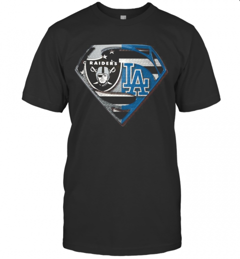Oakland Raiders And Los Angeles Dodgers Superman T-Shirt