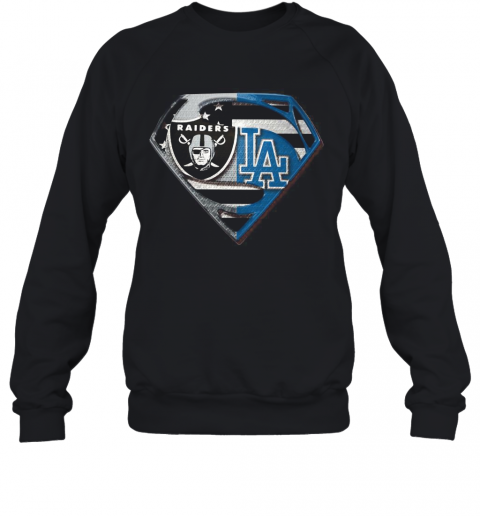 Oakland Raiders And Los Angeles Dodgers Superman T-Shirt Unisex Sweatshirt