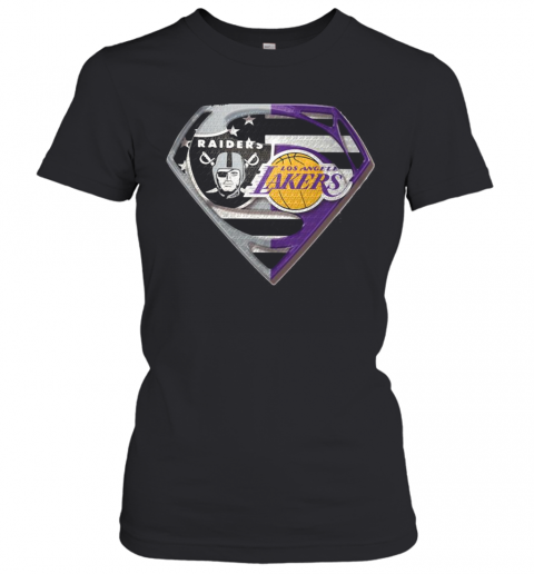 Oakland Raiders And Los Angeles Lakers Superman T-Shirt Classic Women's T-shirt