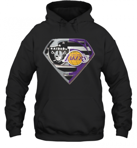 Oakland Raiders And Los Angeles Lakers Superman T-Shirt Unisex Hoodie