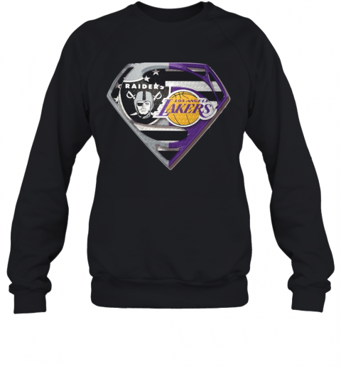 Oakland Raiders And Los Angeles Lakers Superman T-Shirt Unisex Sweatshirt