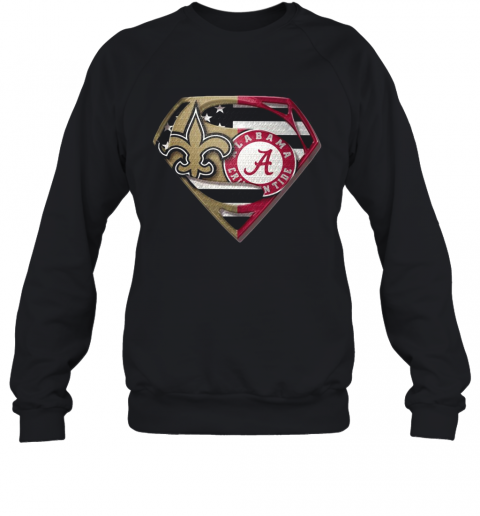 Orleans Saints And Alabama Crimson Superman T-Shirt Unisex Sweatshirt