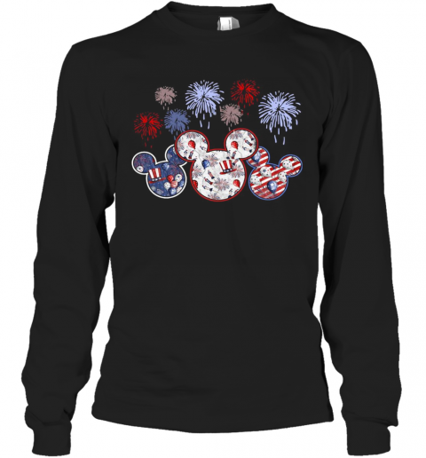 Patriotic Mouses Happy Independence T-Shirt Long Sleeved T-shirt 