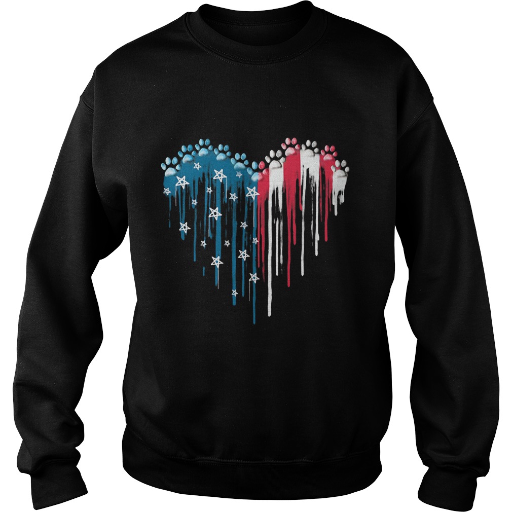 Paw Dog Paint American Flag Sweatshirt