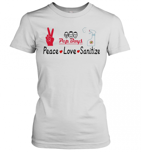Pep Boys Peace Love Sanitize Covid 19 T-Shirt Classic Women's T-shirt