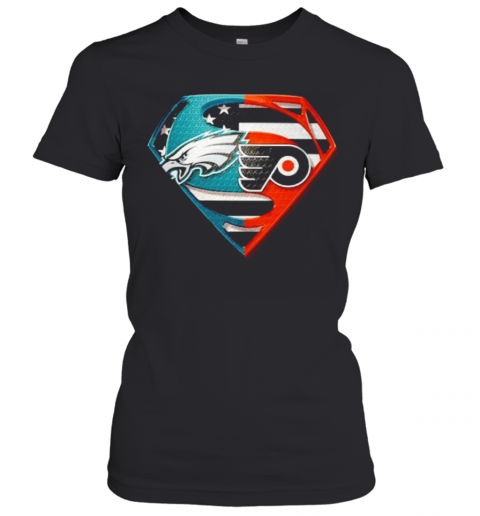Philadelphia Eagles And Philadelphia Flyers Inside Superman T-Shirt Classic Women's T-shirt