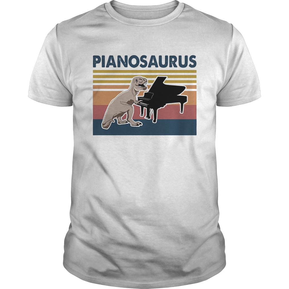 Pianosaurus dinosaur playing piano vintage shirt