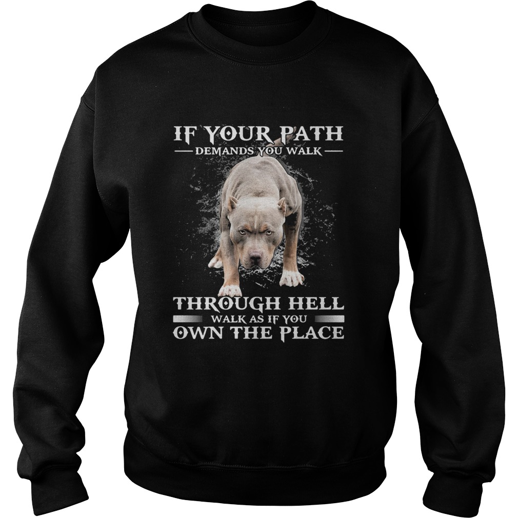 Pitbull if your path demands you walk through hell walk as if you own the place Sweatshirt
