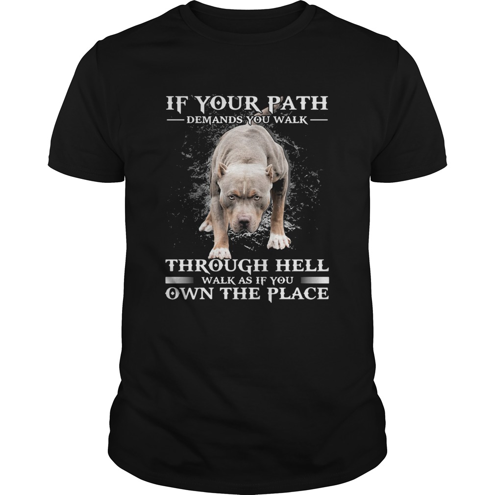 Pitbull if your path demands you walk through hell walk as if you own the place shirt