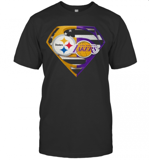 Pittsburgh Steelers And Los Angeles Lakers Superman T-Shirt