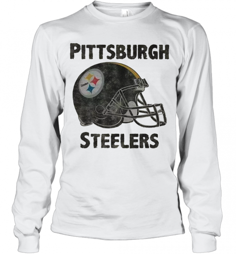 Pittsburgh Steelers Logo Helmet T-Shirt Long Sleeved T-shirt 
