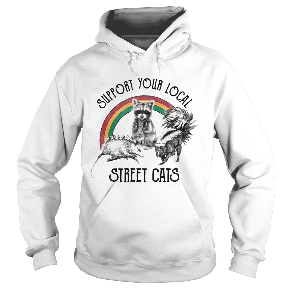 Raccoon Support Your Local Street Cats Hoodie