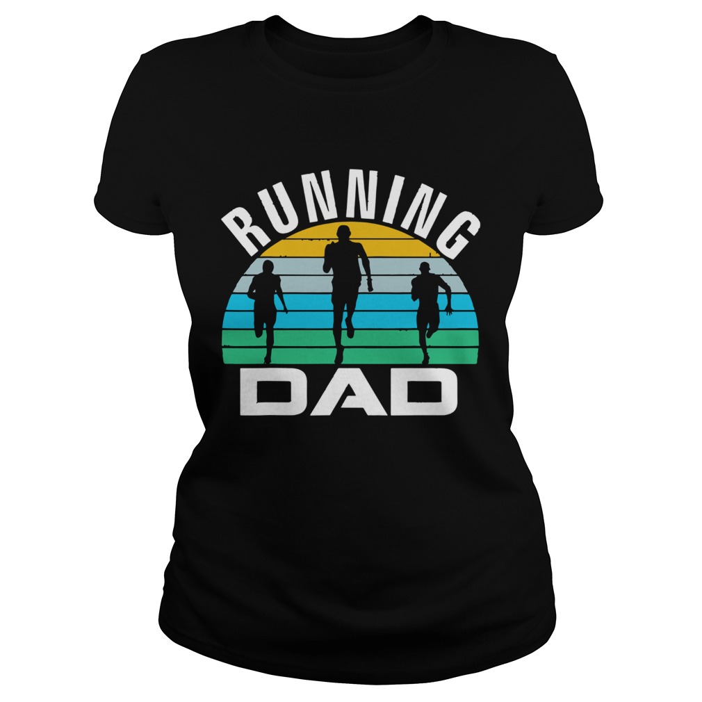 Retro Running Dad Funny Runner Run Fathers Day Gift Classic Ladies