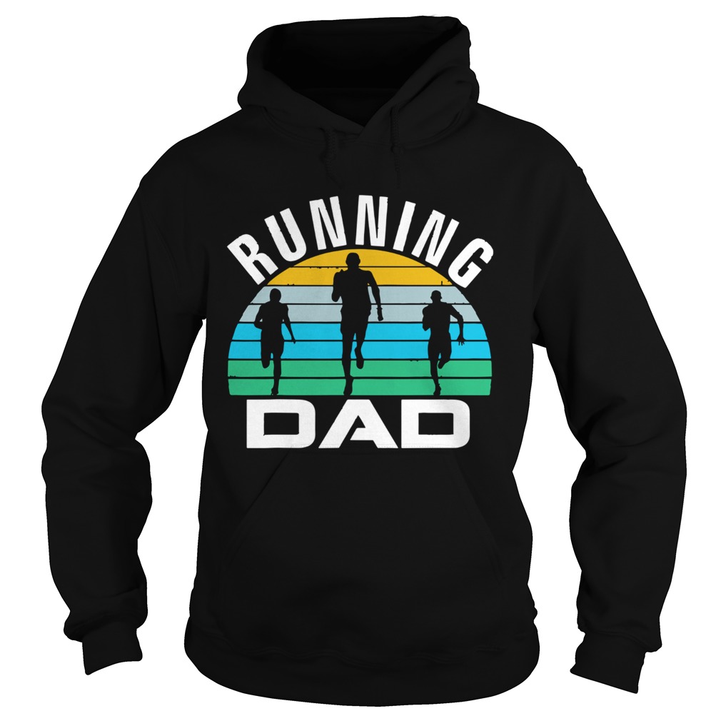 Retro Running Dad Funny Runner Run Fathers Day Gift Hoodie