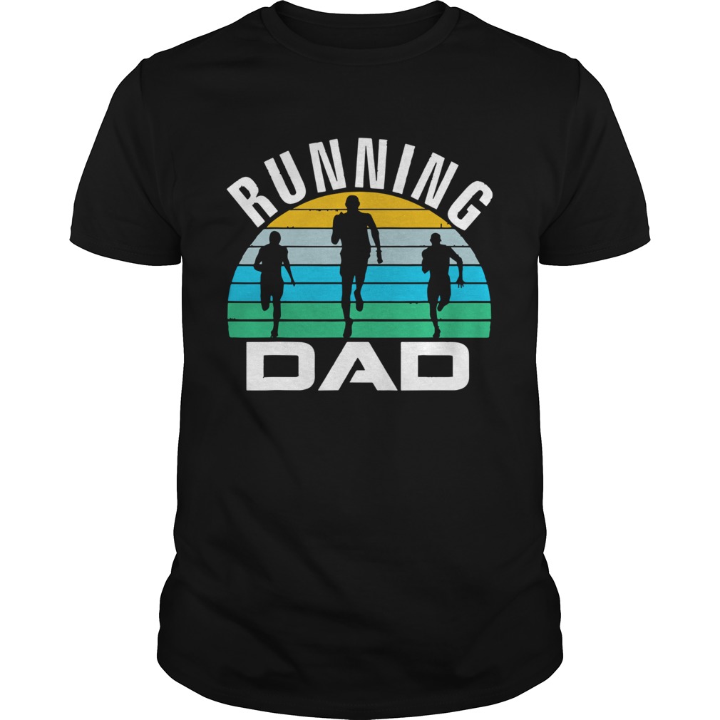 Retro Running Dad Funny Runner Run Fathers Day Gift shirt