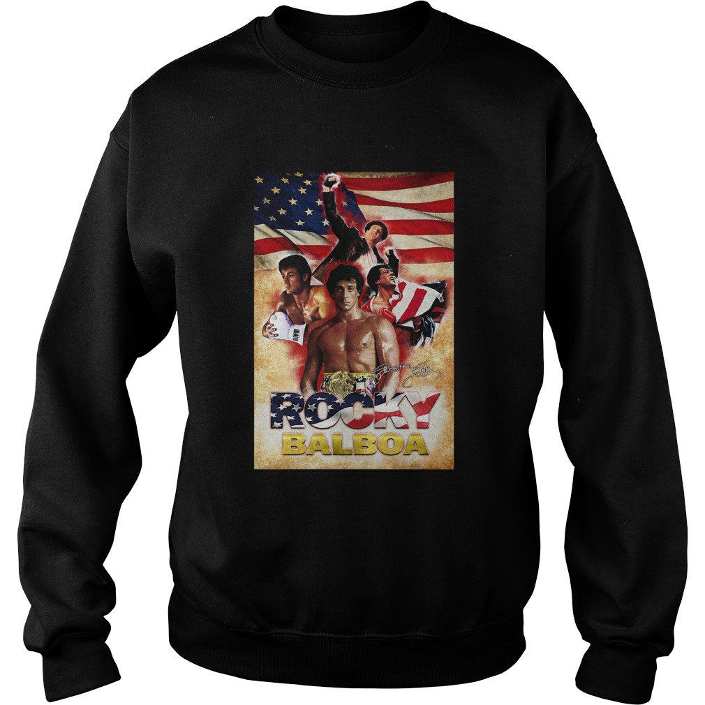 Rocky balboa american flag independence day signatures Sweatshirt