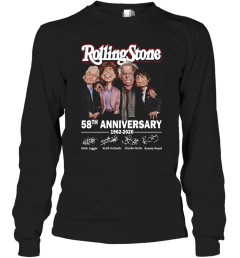 Rolling Stone 58Th Anniversary 1962 2020 Signatures T-Shirt Long Sleeved T-shirt 