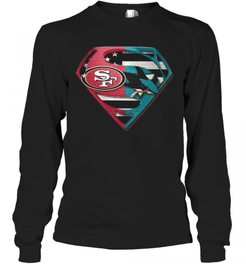 San Francisco 49Ers And Jose Sharks Superman T-Shirt Long Sleeved T-shirt 
