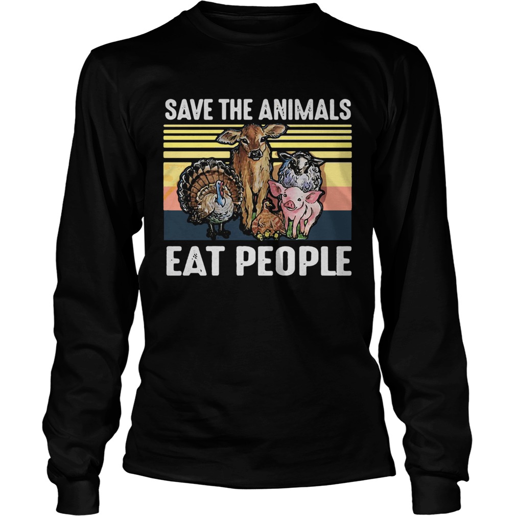 Save The Animals Eat People Vintage Long Sleeve
