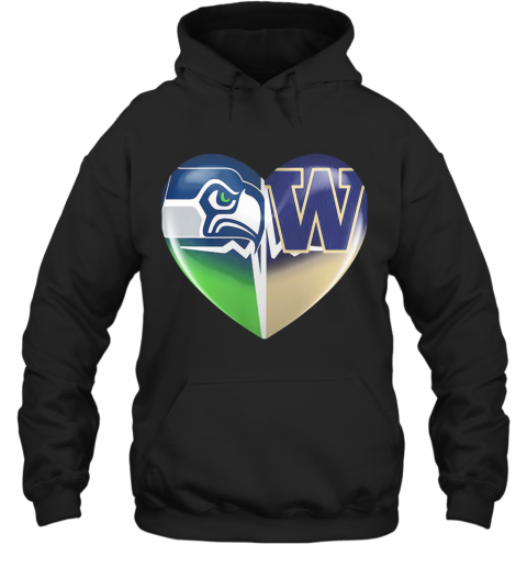 Seattle Seahawks And Winnipeg Blue Bombers Heart Heartbeat T-Shirt Unisex Hoodie
