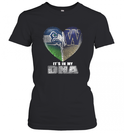 Seattle Seahawks And Winnipeg Blue Bombers Heart It'S In My Dna T-Shirt Classic Women's T-shirt