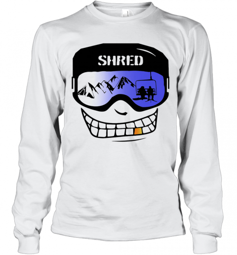 Shred Snowboard Shred Face Color T-Shirt Long Sleeved T-shirt 