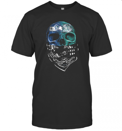 Skull Seattle Seahawks And Seattle Mariners T-Shirt