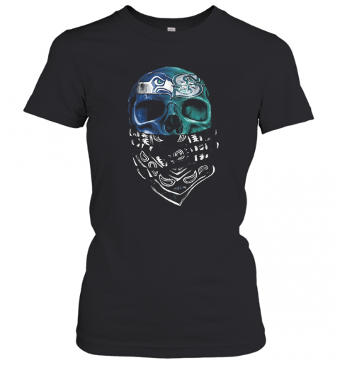 Skull Seattle Seahawks And Seattle Mariners T-Shirt Classic Women's T-shirt