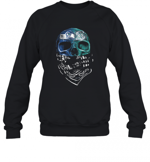 Skull Seattle Seahawks And Seattle Mariners T-Shirt Unisex Sweatshirt