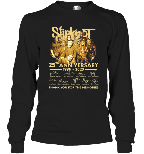 Slipknot 25Th Anniversary 1995 2020 Signature Thank You For The Memories T-Shirt Long Sleeved T-shirt 