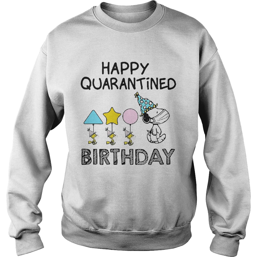 Snoopy Woodstock Mask Happy Quarantine Birthday Sweatshirt
