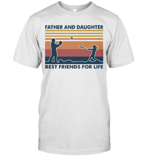 Softball Father And Daughter Best Friends For Life Vintage T-Shirt