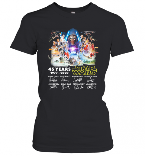 Star Wars 43 Years 1977 2020 Characters Signatures T-Shirt Classic Women's T-shirt