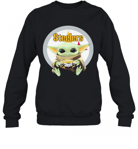 Star Wars Baby Yoda Hug Pittsburgh Steelers Football Logo T-Shirt Unisex Sweatshirt