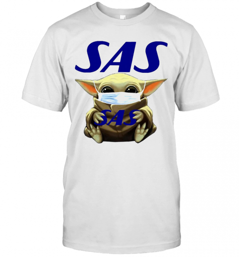 Star Wars Baby Yoda Hug Scandinavian Airlines Logo Mask Covid 19 T-Shirt