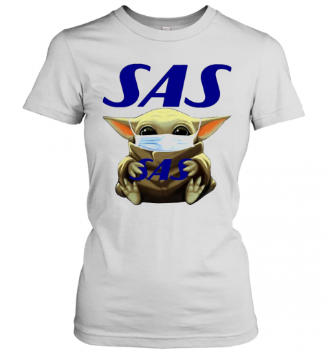 Star Wars Baby Yoda Hug Scandinavian Airlines Logo Mask Covid 19 T-Shirt Classic Women's T-shirt