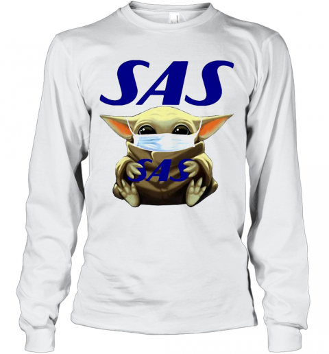 Star Wars Baby Yoda Hug Scandinavian Airlines Logo Mask Covid 19 T-Shirt Long Sleeved T-shirt 