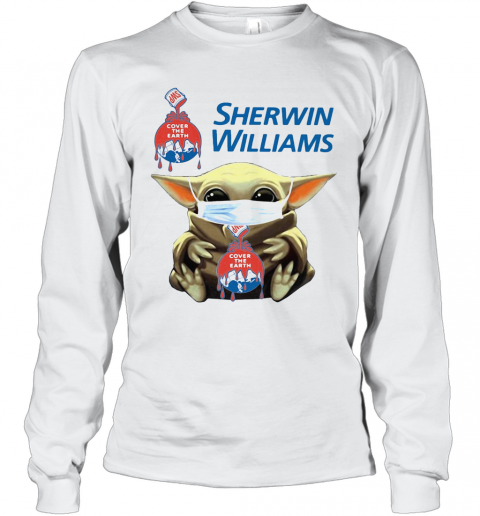 Star Wars Baby Yoda Hug Sherwin Williams Covid 19 T-Shirt Long Sleeved T-shirt 