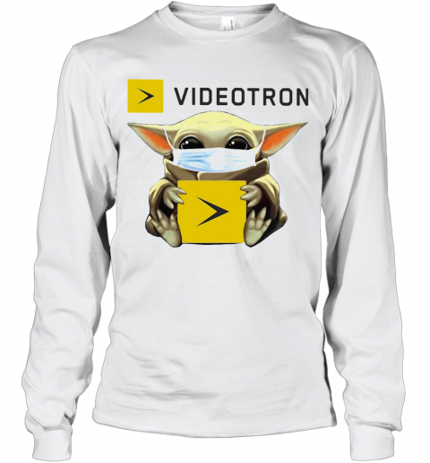 Star Wars Baby Yoda Hug Videotron Mask Covid 19 T-Shirt Long Sleeved T-shirt 