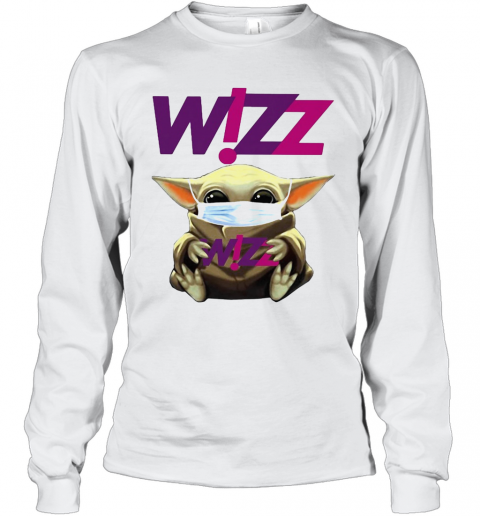 Star Wars Baby Yoda Hug Wizz Air Mask Covid 19 T-Shirt Long Sleeved T-shirt 