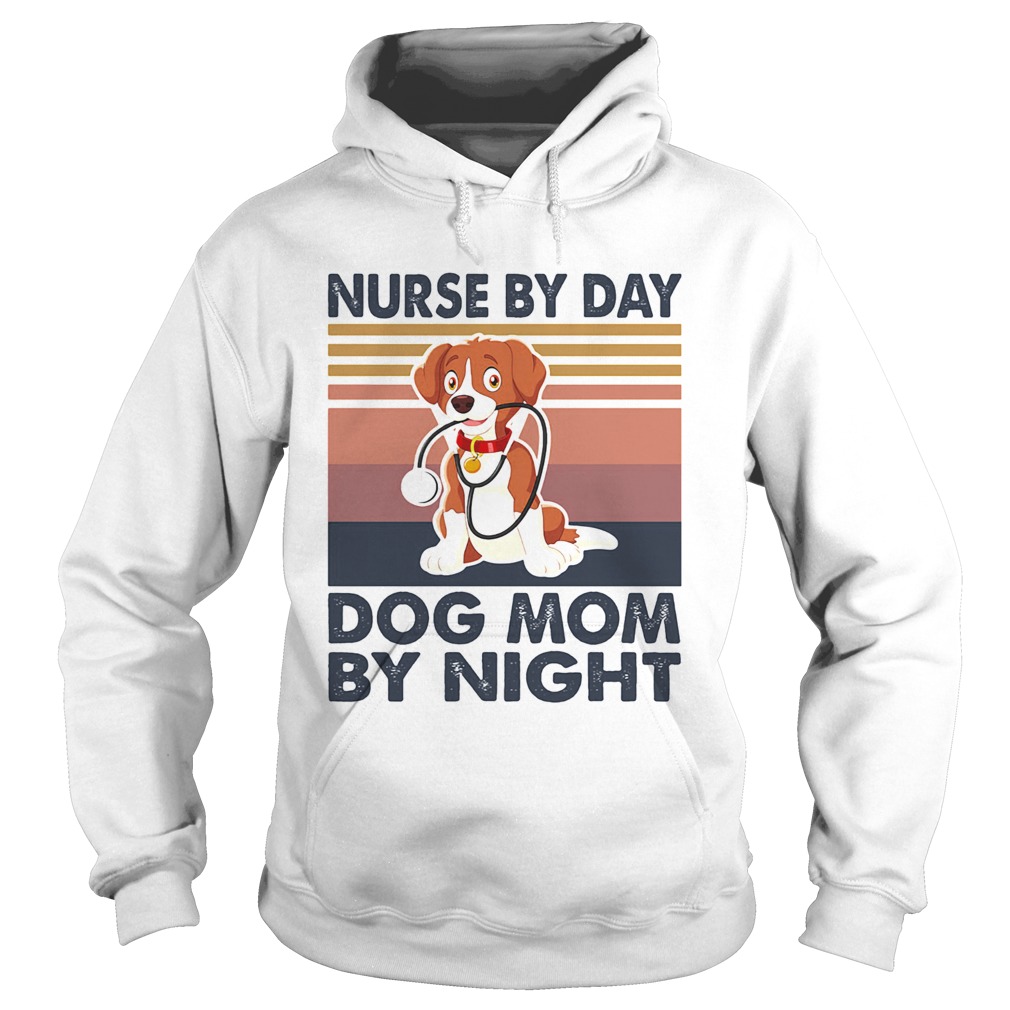 Stethoscope nurse by day dog mom by night vintage Hoodie