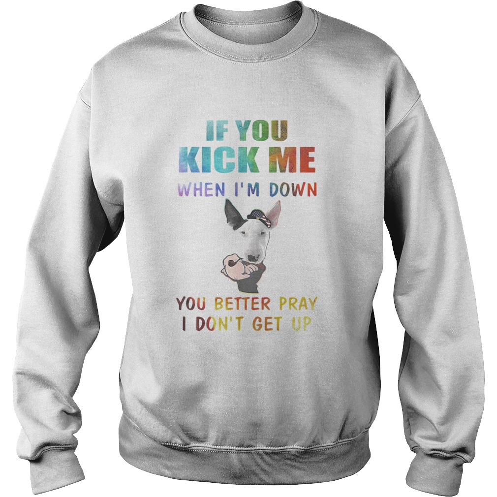 Strong Bull Terrier if you kick me when Im down you better pray I dont get up Sweatshirt