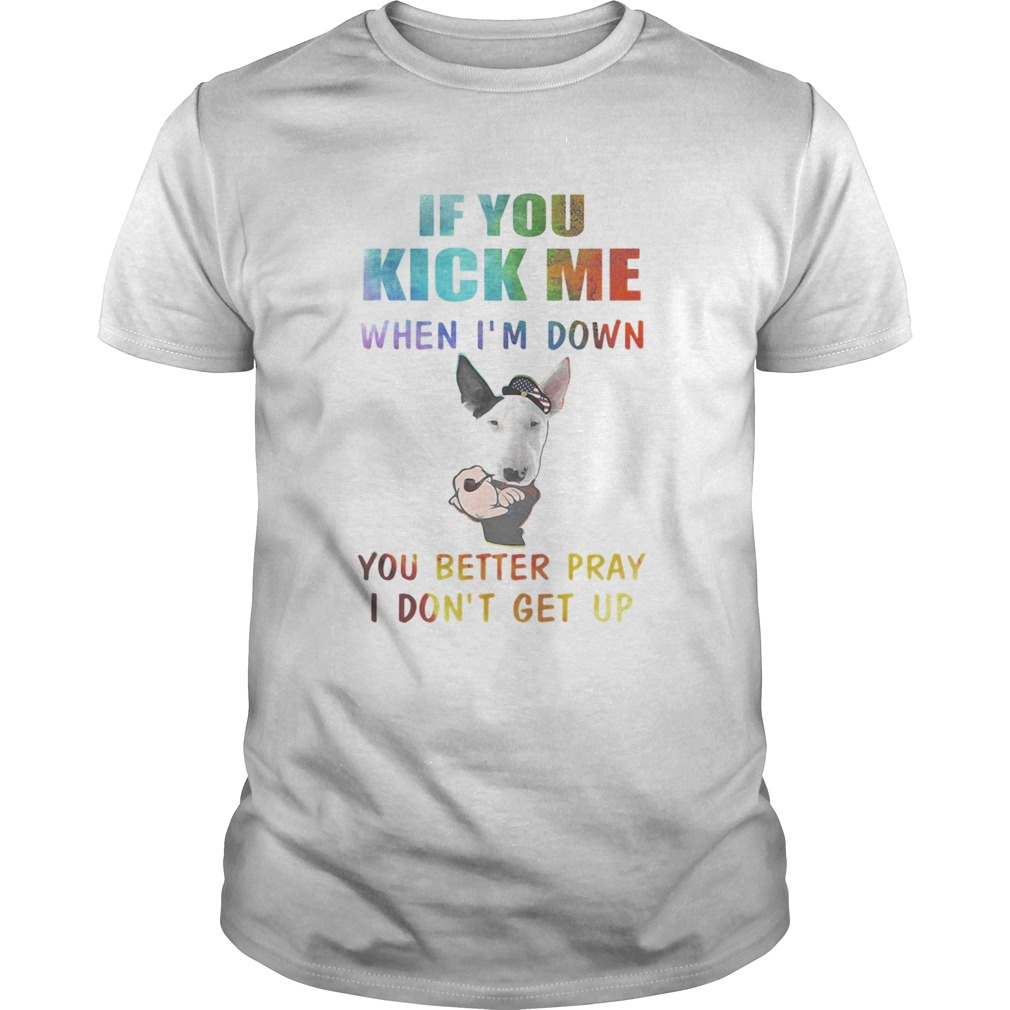 Strong Bull Terrier if you kick me when Im down you better pray I dont get up shirt