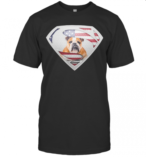 Super Bulldog American Flag Veteran Independence Day T-Shirt