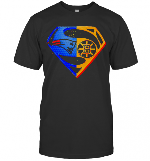 Superhero New England Patriots And Boston Bruins Diamond T-Shirt