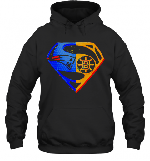 Superhero New England Patriots And Boston Bruins Diamond T-Shirt Unisex Hoodie